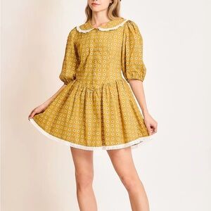 NWT UMGEE Retro Honey Flower Mini Dress S M L
